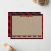 Cartes de note personnalisée Style Lodge - Canoë (Devant/Arrière en situation)