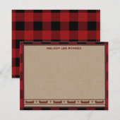 Cartes de note personnalisée Style Lodge - Canoë (Devant / Derrière)