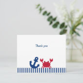 Cartes de note plates de Merci de crabe nautique (Debout devant)