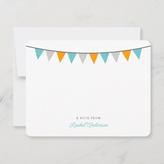 Cartes de note plates de monogramme moderne (Devant)