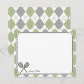 Cartes de note plates personnalisées par tennis (Devant / Derrière)