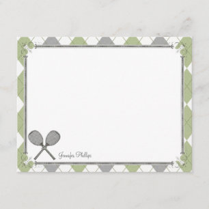 Cartes de note plates personnalisées par tennis