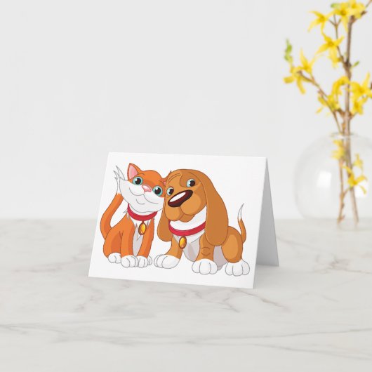 Cartes De Note Pour Chien Et Chat (Fleur jaune)
