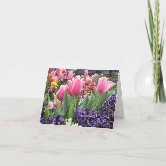 Cartes de note roses de forêt de tulipe (Devant)