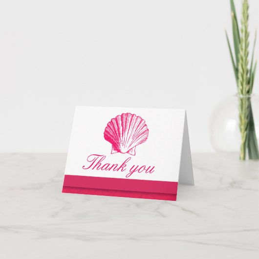 Cartes de note roses de Merci de Shell de mer (Devant)