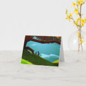 Cartes de note rouges d'arbres (Fleur jaune)