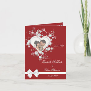 Cartes de note rouges et blanches de la photo RSVP