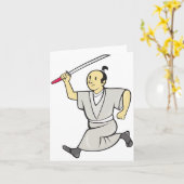 Cartes de note samouraïs de guerrier (Fleur jaune)