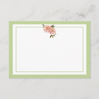 Cartes de note vertes roses classiques standard de