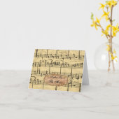 Cartes de note vintages de musique (Fleur jaune)