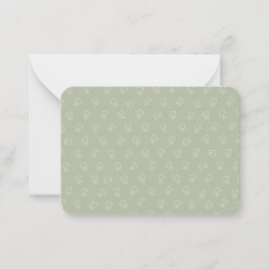Cartes de notes à denticules mignonnes - Vert saug (Devant)