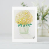 Cartes de notes à fleurs d'Hydrangea jaune (Debout devant)