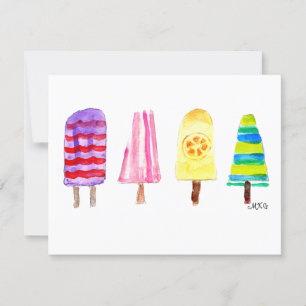 Cartes de notes à main tirées de pastèques aquarel