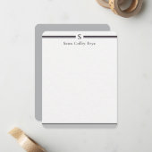 Cartes de notes à monogramme initial personnalisée (Devant/Arrière en situation)