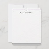 Cartes de notes à monogramme initial personnalisée (Devant)