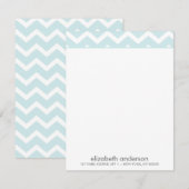 Cartes de notes à motif chevron zig zag aqua éléga (Devant / Derrière)