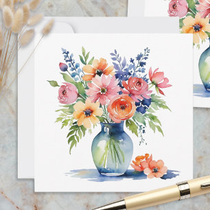Cartes de notes à motif floral aquarelle pour tout