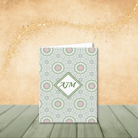 Cartes de notes Abstrait Sage et Pink Floral