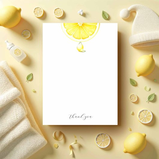 Cartes de notes Aquarelle Citrons jaunes