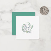 Cartes de notes aux lapins mignons et couronne de  (Devant/Arrière en situation)