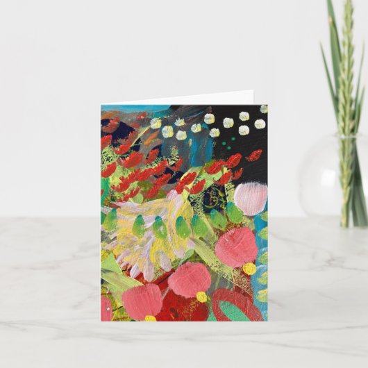 Cartes de notes avec des fleurs dans un design de  (Devant)