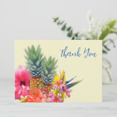 Cartes de notes blanches du Merci de bouquet hawaï (Debout devant)