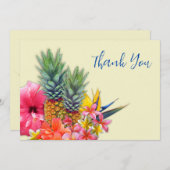 Cartes de notes blanches du Merci de bouquet hawaï (Devant / Derrière)
