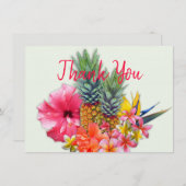 Cartes de notes blanches du Merci de bouquet hawaï (Devant / Derrière)