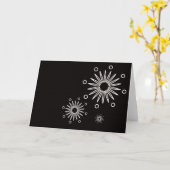 Cartes de notes blanches et noires (Fleur jaune)