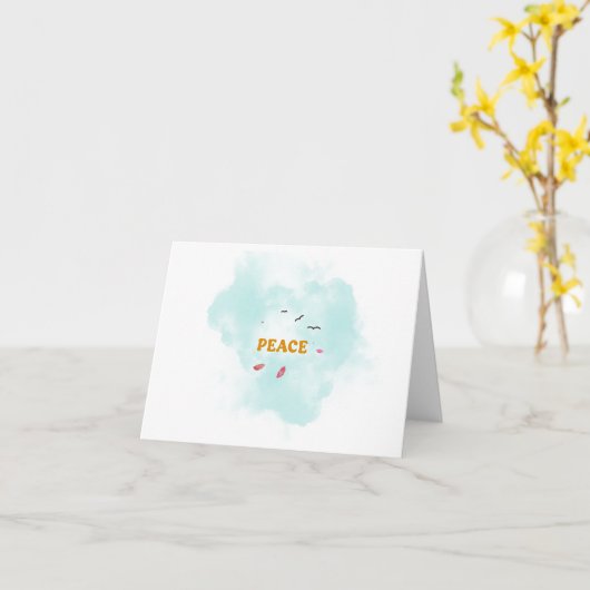 Cartes de notes blanches Peace (Fleur jaune)