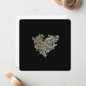 Cartes de notes botaniques Cœur d'Hortensia (Devant/Arrière en situation)