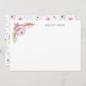 Cartes de notes botaniques Élégant Appartement Mod (Devant / Derrière)