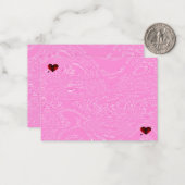 Cartes De Notes Cartes De Glace Et Coeurs Roses (Devant/Arrière en situation)