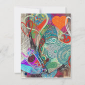 Cartes de notes Coeurs et Paisley (Devant)