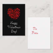 Cartes de notes Coeurs rouges de la Saint-Valentin (Devant / Derrière)