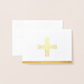 Cartes de notes croisées Real Gold Foil (Devant avec enveloppe)