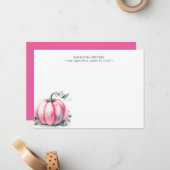 Cartes de notes Customisées du Citrouille aquarell (Devant/Arrière en situation)