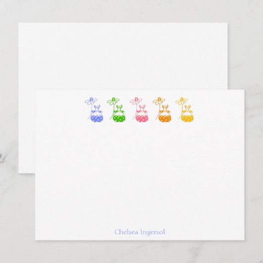 Cartes de notes Daisy Bunny (Devant / Derrière)