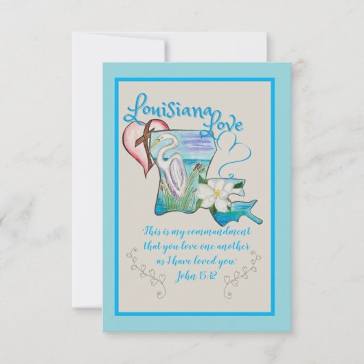 Cartes de notes d'amour Blue Louisiana (Devant)
