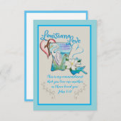 Cartes de notes d'amour Blue Louisiana (Devant / Derrière)