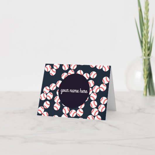 Cartes de notes de baseball personnalisées pliées (Devant)