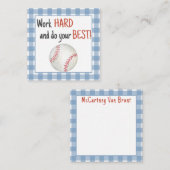 Cartes de notes de boîte à lunch de baseball (Devant / Derrière)