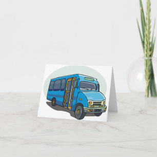 Cartes de notes de bus bleu