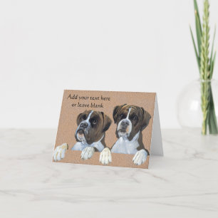Cartes de notes de chien Boxers, Cartes de remerci