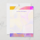Cartes de notes de couleur abstraite jaune (Dos)
