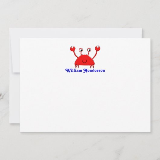 Cartes de notes de crabe rouge \ Cartes de remerci (Devant)