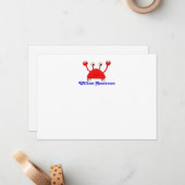 Cartes de notes de crabe rouge \ Cartes de remerci (Devant/Arrière en situation)