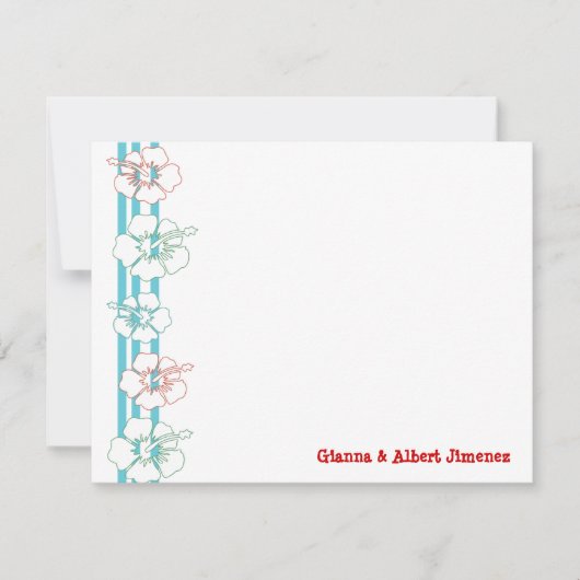 Cartes de notes de fleurs Hibiscus | cartes de rem (Devant)