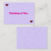 Cartes De Notes De Glace Et Coeurs Violets (Devant / Derrière)