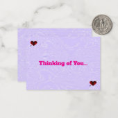 Cartes De Notes De Glace Et Coeurs Violets (Devant/Arrière en situation)